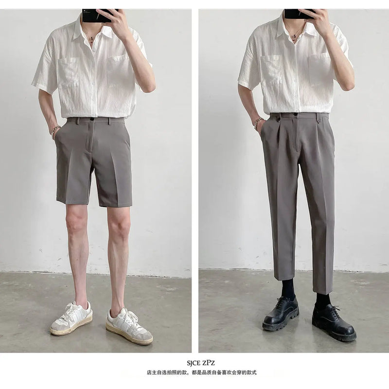 2023 Summer New Fashion Simple Style Loose Short-sleeved Fashion Shirts Men Tops Trendy All-match Short-sleeved BoutiqueClothing