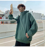 Autumn Turtleneck Fleece Hoodies Men 2024 New High Street Oversize Pullover Hoodie Unisex Y2K Vintage Hooded Sweatshirts Clothes