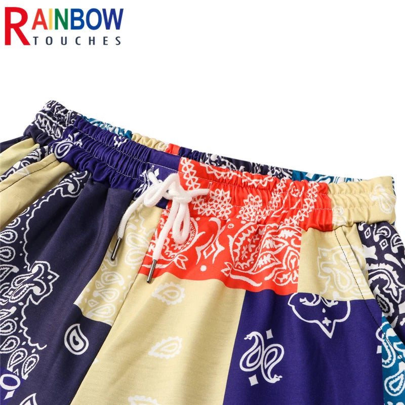 rainbowtouches 2022 brand mens casual pants high street bandana printing loose straight men hawaii fashion mens trousers unisex relaxed fit trousers