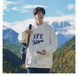 New Goth Oversized Pullover Hoodies For Men Letter Print Hooded Sweatshirts Hip Hop Aesthetic Harajuku Y2K Streetwear Hoodie