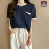 Harajuku Melting smiley – Summer New Fashion Versatile Niche Design Contrasting Color