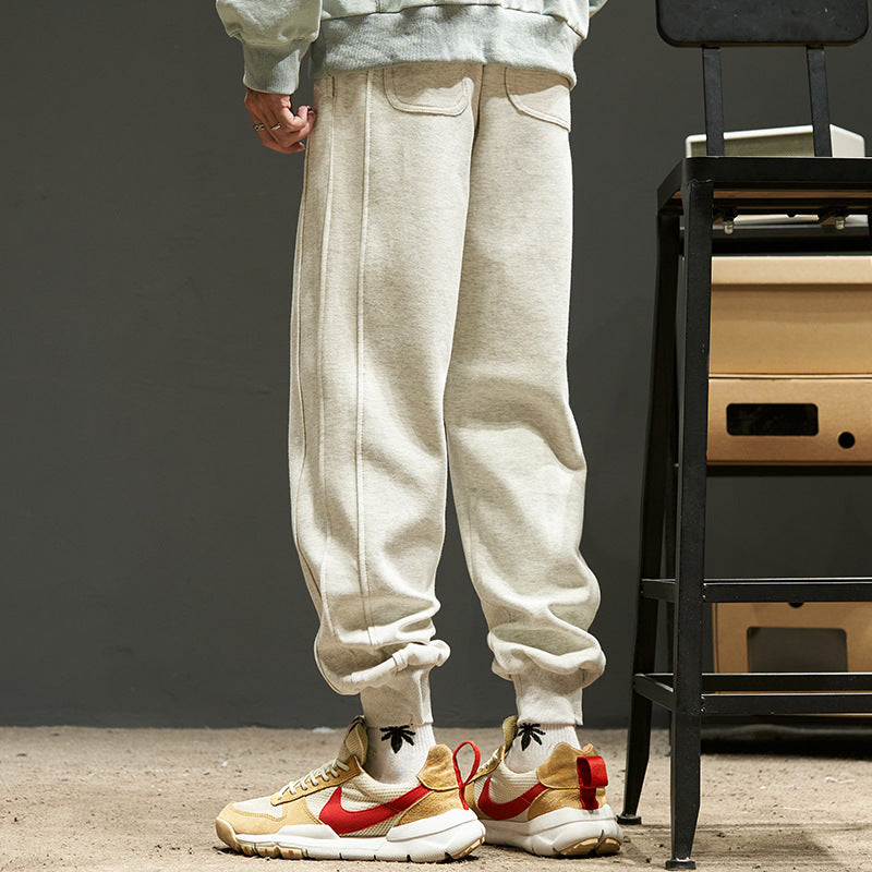 2023 autumn new light luxury fashion pants men all match loose casual sports pants all match boutique clothing simple style unique default style 3626