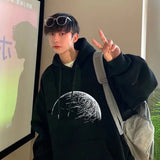 Goth Fashion Graphic Printed Hoodies Mens Autumn Hip Hop Fashion Oversized