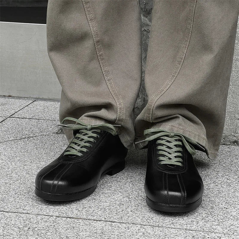 Vintage Casual Leather Shoes Men Women Streetwear Fashion Lightweight Commute Business Leather Derby Shoes