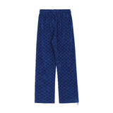 2024 spring and autumn mid waist straight jacquard velvet knitted trousers loose wide leg pants urban casual pants men and women unique default style 2039