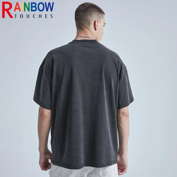 Y2k Broken heart – Rainbowtouches Washed T Shirt Men Original Brand Vintage Uni