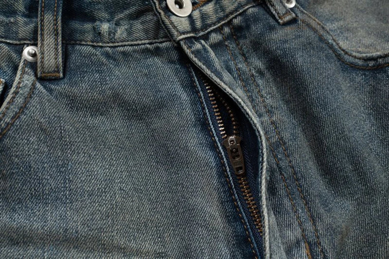 vintage men jeans blue baggy denim pants dirty washed retro loose straight jeans trousers unique jeans style 6002