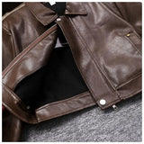 Retro hot girl camisole irregular big swing skirt short leather jacket coffee color set two piece sets womens outifits dress