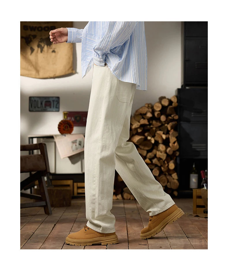 men classic fashion vintage casual loose plus size 28 42 straight white soft denim jeans pant cityboy jeans long trousers man unique jeans style 2118