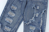2024 ripped jeans high street straight trousers destroyed hole baggy denim pants vintage retro hip hop unique jeans style 416