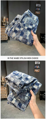 men distressed washed denim streetwear brand hip hop loose casual motorcycle cargo jeans pant cityboy y2k trousers unique cargo style 2443