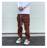 mens high street loose fit elastic waist pants winter warm fleece pants bottons hip hop drawstring sportwear sweatpants joggers unique joggers style 3054