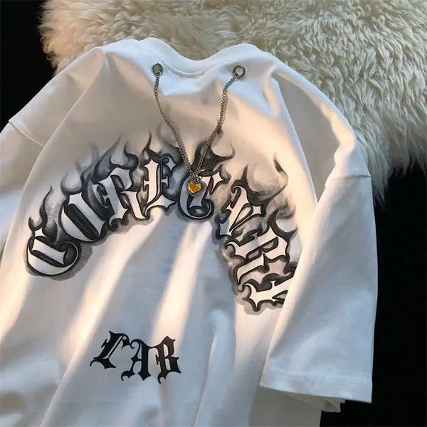 Vaporwave Streetwear – Dark Gothic Letter Creative Graphic T Shirts Men Women – Modern Streetwear for Everyone