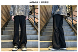 2025 mens four seasons new mid waist micro flared casual pants fashion trend leisure mens flared leg trousers korean pants men unique default style 1301