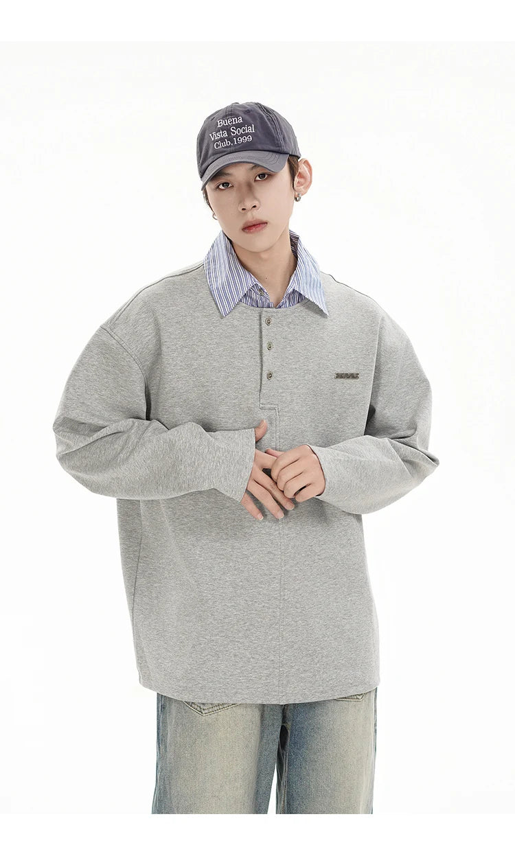 Anime Barcode glitch – Splice Stripe Collar Polo Shirts Men Streetwear Fashion Hip