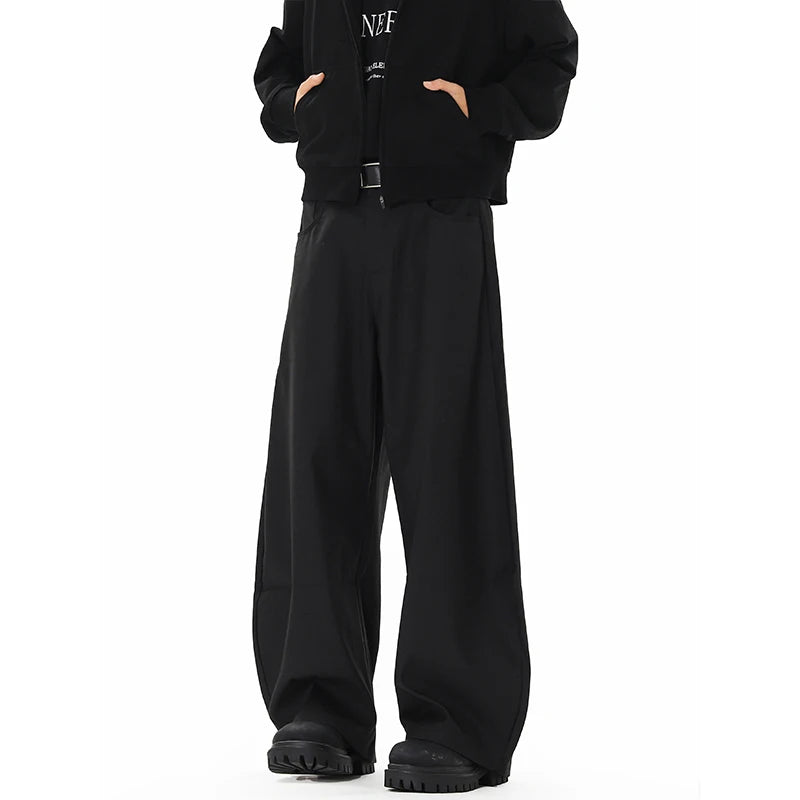 men streetwear fashion loose casual vibe hip hop black gray suit pant women harem pants trousers clean everyday pants