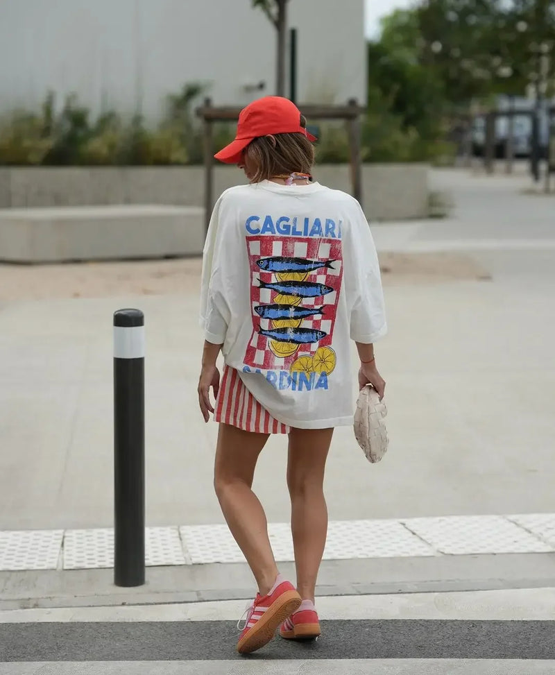 Vaporwave Static Tee – Emoji Field Graphic with Glitch Font