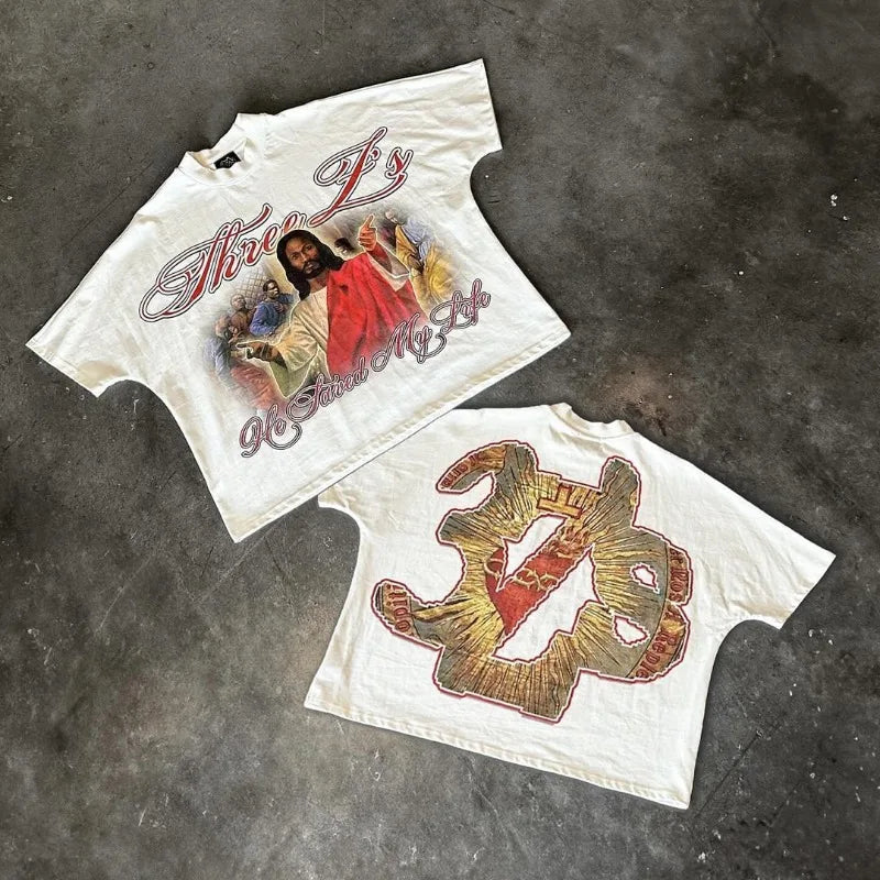 Gothic Graphic tee – 2024Y2K European And American Street Harajuku Retro T Shirt