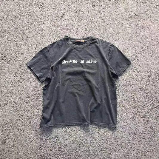 Y2k Melting smiley – High New Novelty Men Undercover Grunge Is Alive T Shirts Kan