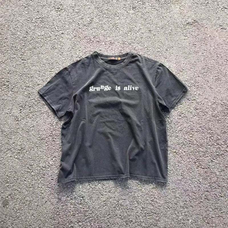 Y2k Melting smiley – High New Novelty Men Undercover Grunge Is Alive T Shirts Kan