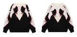 hip hop knitted sweater men autumn winter o neck anime pattern pullover streetwear casual loose sweaters unisex jumpers knitwear trendy hip hop style outerwear, streetwear fashion hoodie, urban wear with bold artwork