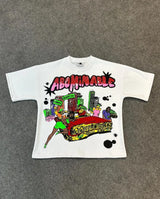 Cyberpunk Vintage t-shirt – European And American New Style Retro Letter Skull Printed O