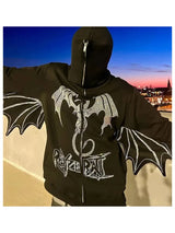 Hip Hop Loose Jacket Interesting Dragon Bat Sleeve Retro Tops Retro St