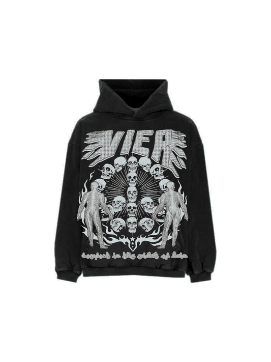 Y2K Womens Clothing Hoodies Sweatshirt Long Sleeve Pullover High Streetwear