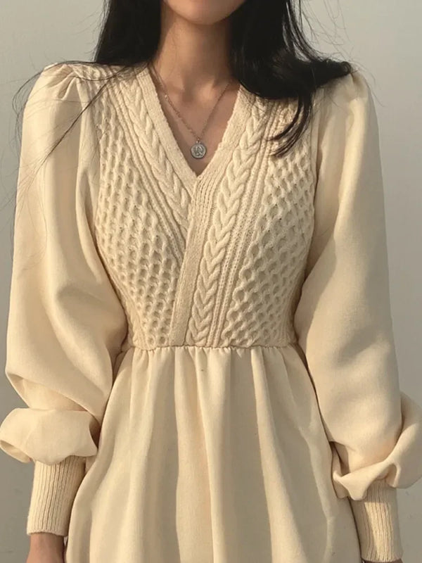 Winter Dress Long Elegant Splicing Stripes Y2k Knitted Dress Women Koean Fashion Long Sleeve Dresses Female Club Party Vestidos