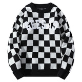 rainbowtouches streetwear men sweaters winter clothes long sleeve casual knitted tops harajuku plaid pullovers couple sweater aesthetic street look hoodie, trendy hip hop style outerwear, Y2K vintage urban hoodie