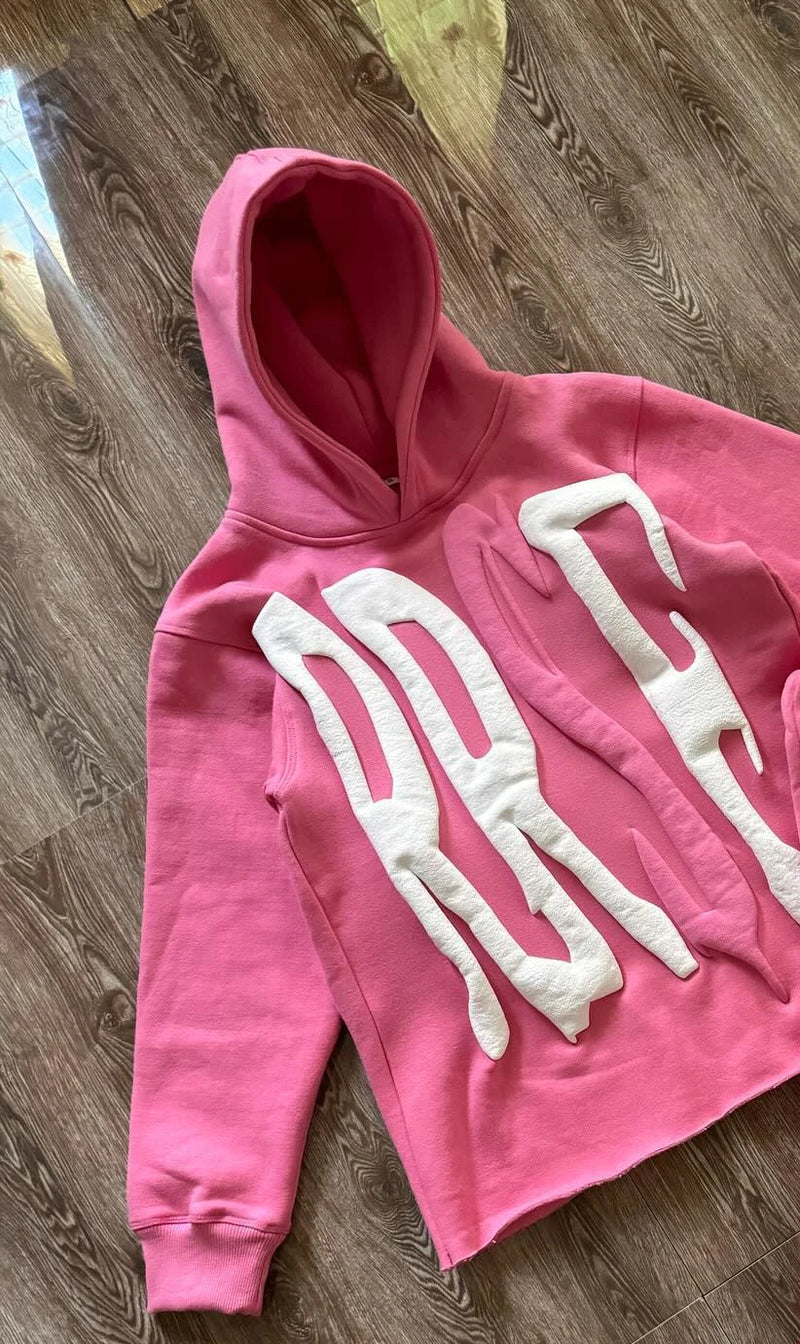 3D Letter Foam 2 Piece Set Tracksuit Men Y2k Set Sweatpants Tracksuit Men and Women Streetwear Hip Hop Casual Oversized Hoodie