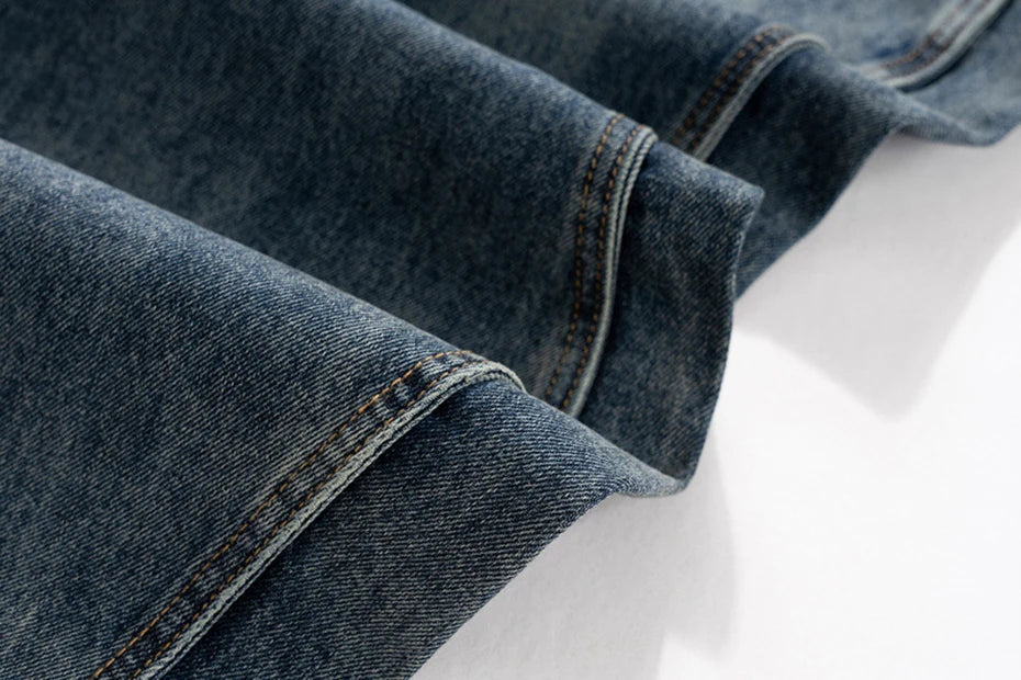 mens blue baggy jeans irregular patchwork streetwear hip hop loose jeans trousers male luxury designer denim pants unique jeans style 386
