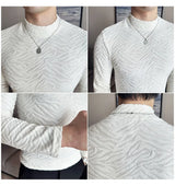 Cyberpunk Crying character – Semi Turtleneck Stretch Slim Fit T Shirt Men Long Sleeve Thi