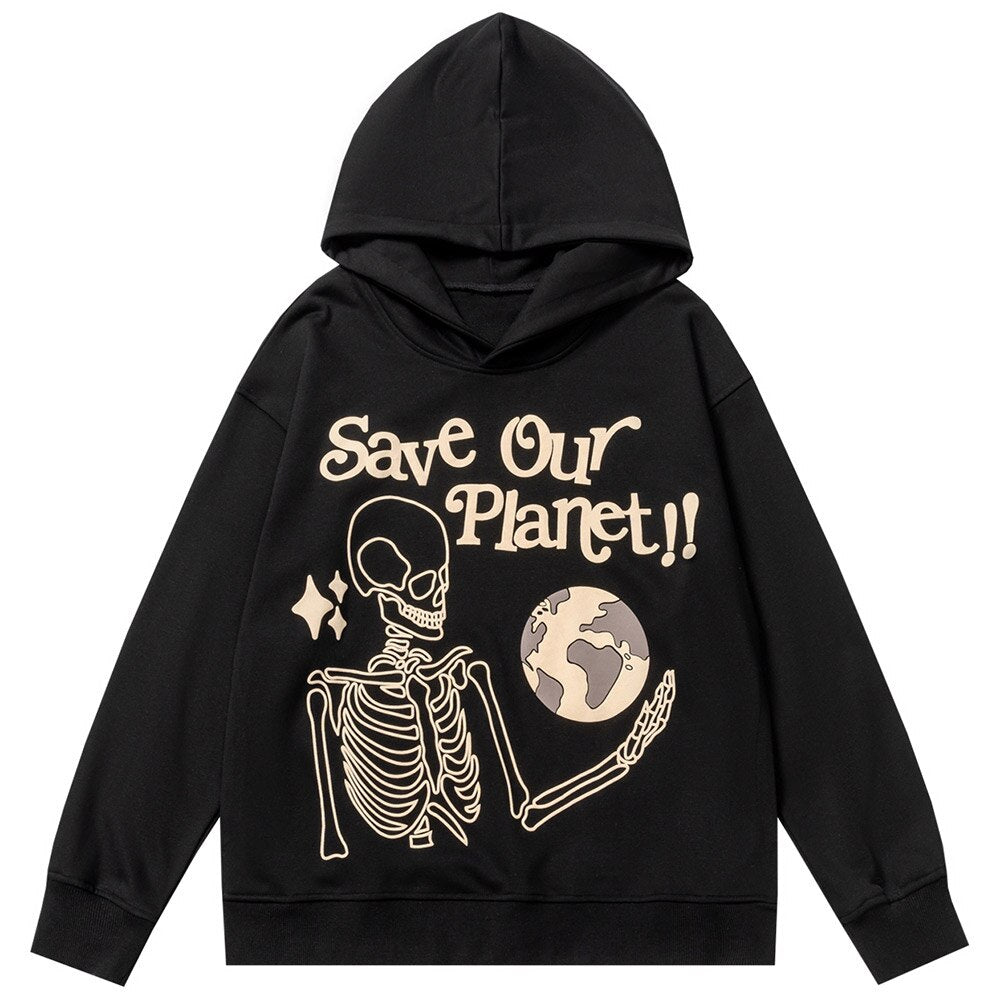 "Save Our Planet" Graphic Unisex Streetwear Vintage Women Men Y2K Hoodie