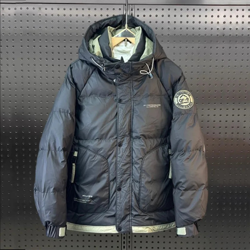 Winter down jacket men's warm new hooded large size outdoor down jacket men