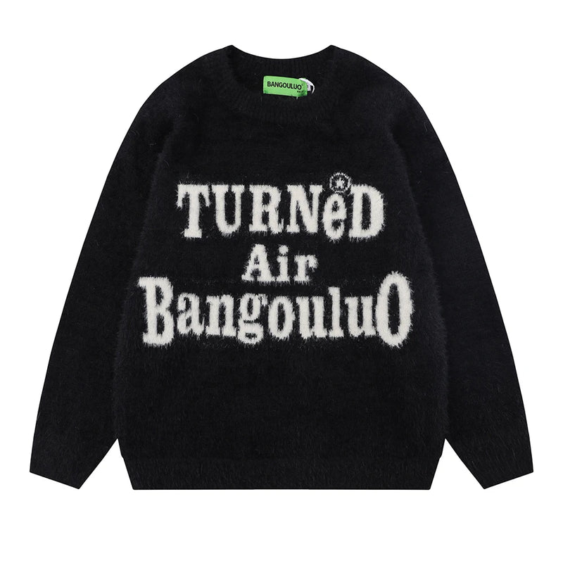grunge knit sweater with heavyweight fabric, layered urban look for cold weather, street fashion menswear trend for seasonal 