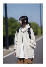 Korean Retro Y2K Waffle Hooded Jacket for Men and Women Ins Harajuku Style Casual Loose Couple Wear Cardigan Sweatshirt