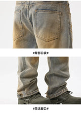 men patch hole distressed plus size denim pant ripped jeans streetwear fashion hip hop vibe loose casual baggy jeans trousers 40 unique jeans style 3186
