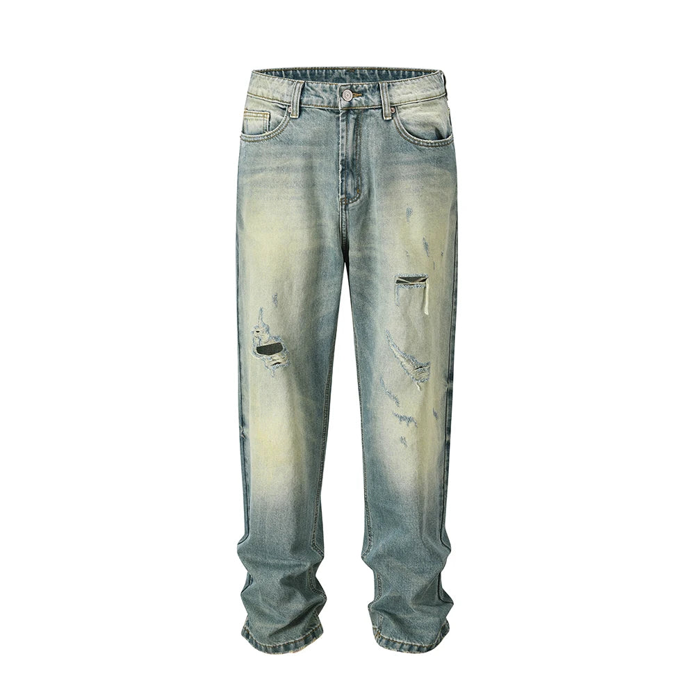 ripped hole washed baggy pantalones hombre jeans pants mens streetwear vintage frayed ropa y2k casual denim trousers oversized urban skinny jeans