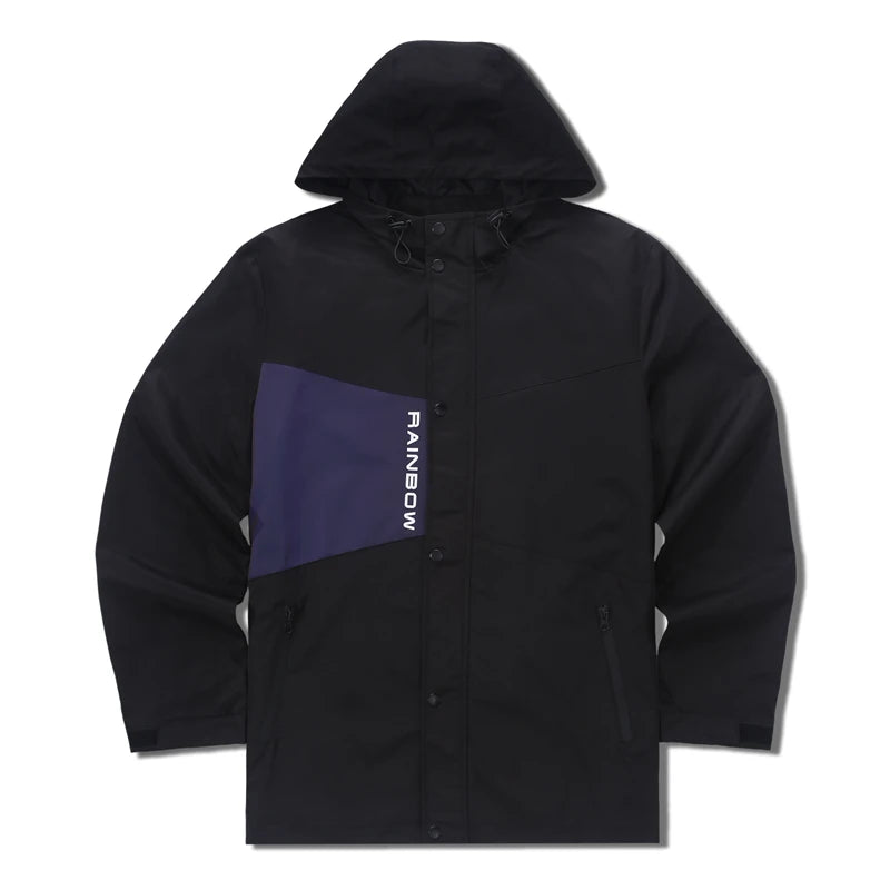 Hooded quilted parka graffiti fleece minimalist