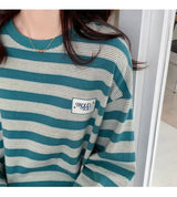 Y2k Vintage print – Design Niche Slit Striped Bottoming Shirt Women Autumn And W
