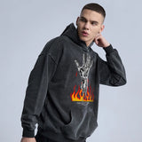 Harajuku crying character featuring rainbowtouches washed hoodies men fashional high street hand print vintage hip hop mens hoodie street unisex superior quality
