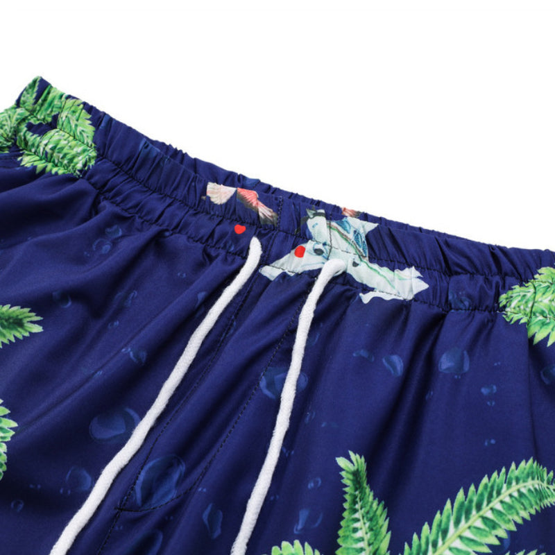 2 Pieces Sets Harajuku Printed Short Sleeves Shirts and Elastic Waist Shorts Joggers Summer Beach Streetwear Hip Hop Mens Sets