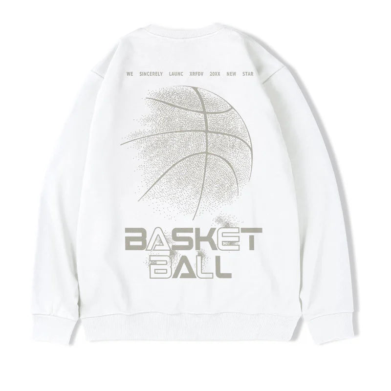 Funny Cartoon Basketball Graphic Pullovers Fleece Sweatshirts Hombre