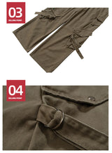 mens baggy jeans ribbon pockets loose cargo pants luxury designer man denim pants jeans trousers unique cargo style 5754