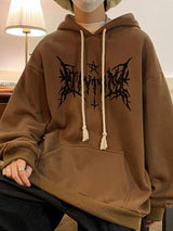 American Goth Printed Mens Pullover Hoodies Hip Hop Fashion Oversized
