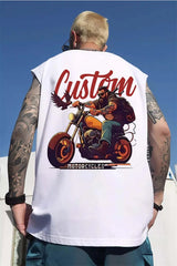 Glitchcore Aesthetic drop – Summer Japanese Anime Motorcycle Mens Printed Sleeveless T S