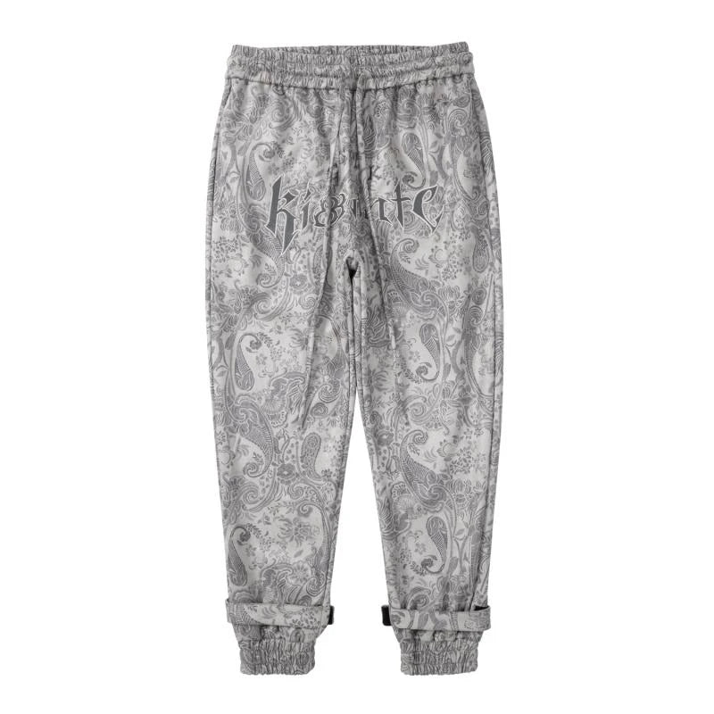 hip hop loose fit elastic waist pants fashion paisy ankle pants mens casual letter embroidery drewstring sportwear pants joggers streetwear sweatpants