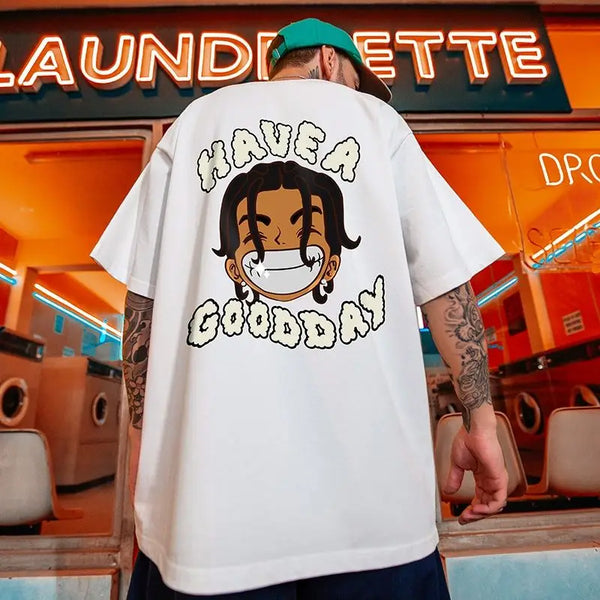 Vaporwave Crying angel – American Street Hip Hop Fashion Print Summer Men And Women L