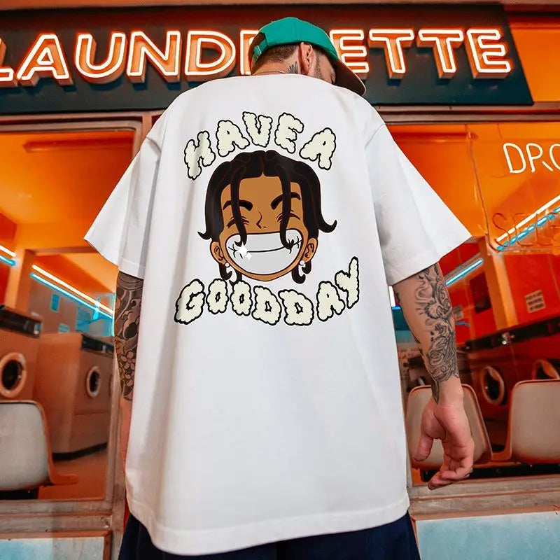 Vaporwave Crying angel – American Street Hip Hop Fashion Print Summer Men And Women L